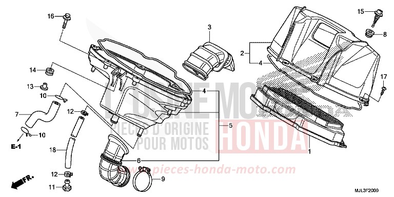 FILTRE A AIR de NC750X DCT MAT PEARL GLARE WHITE (NHB54) 2014